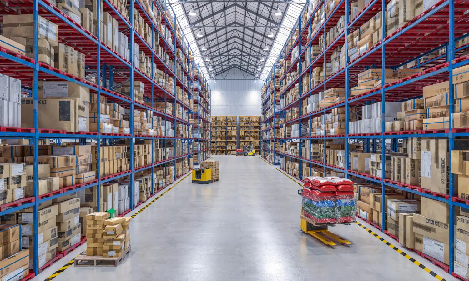 Modern warehouse interior showing organised racking and operations